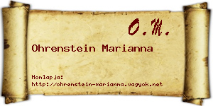 Ohrenstein Marianna névjegykártya